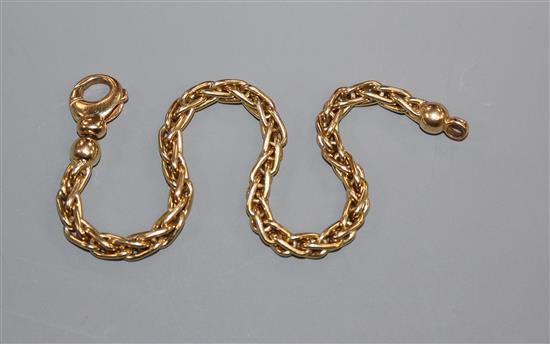 An 18ct gold Byzantine-link bracelet with trigger clasp, approx. 18.5cm.